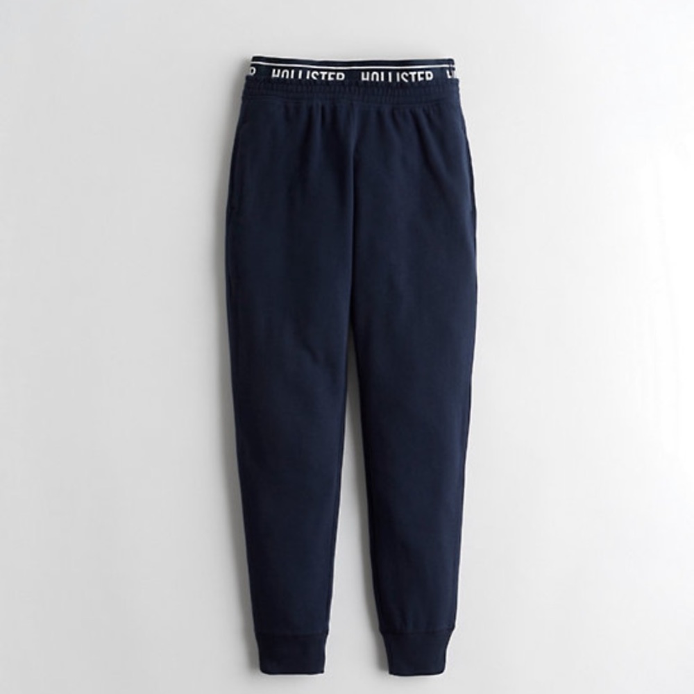Hollister High Rise Logo Fleece Joggers